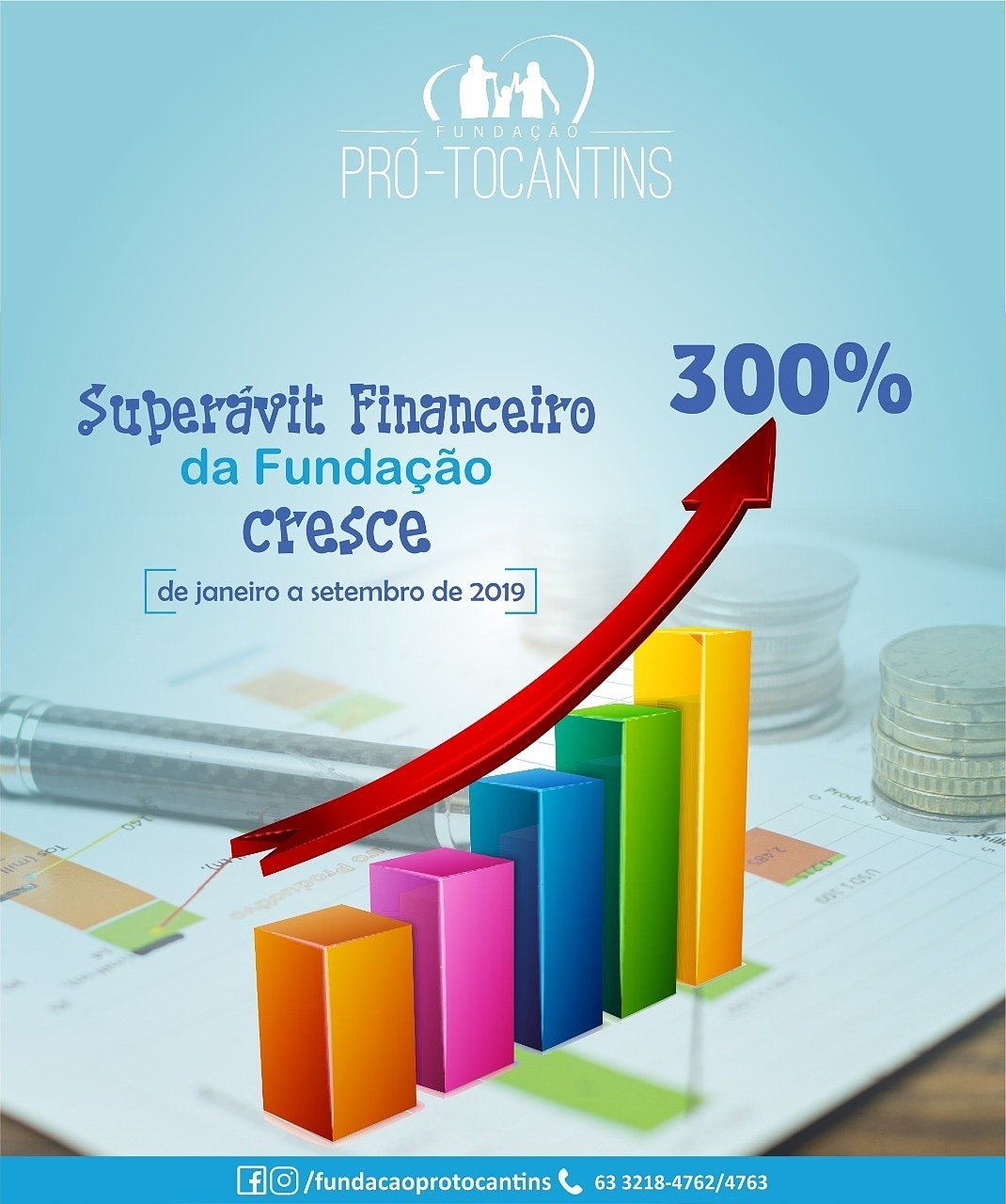 Fundação Pró-Tocantins consegue superávit financeiro de 300%