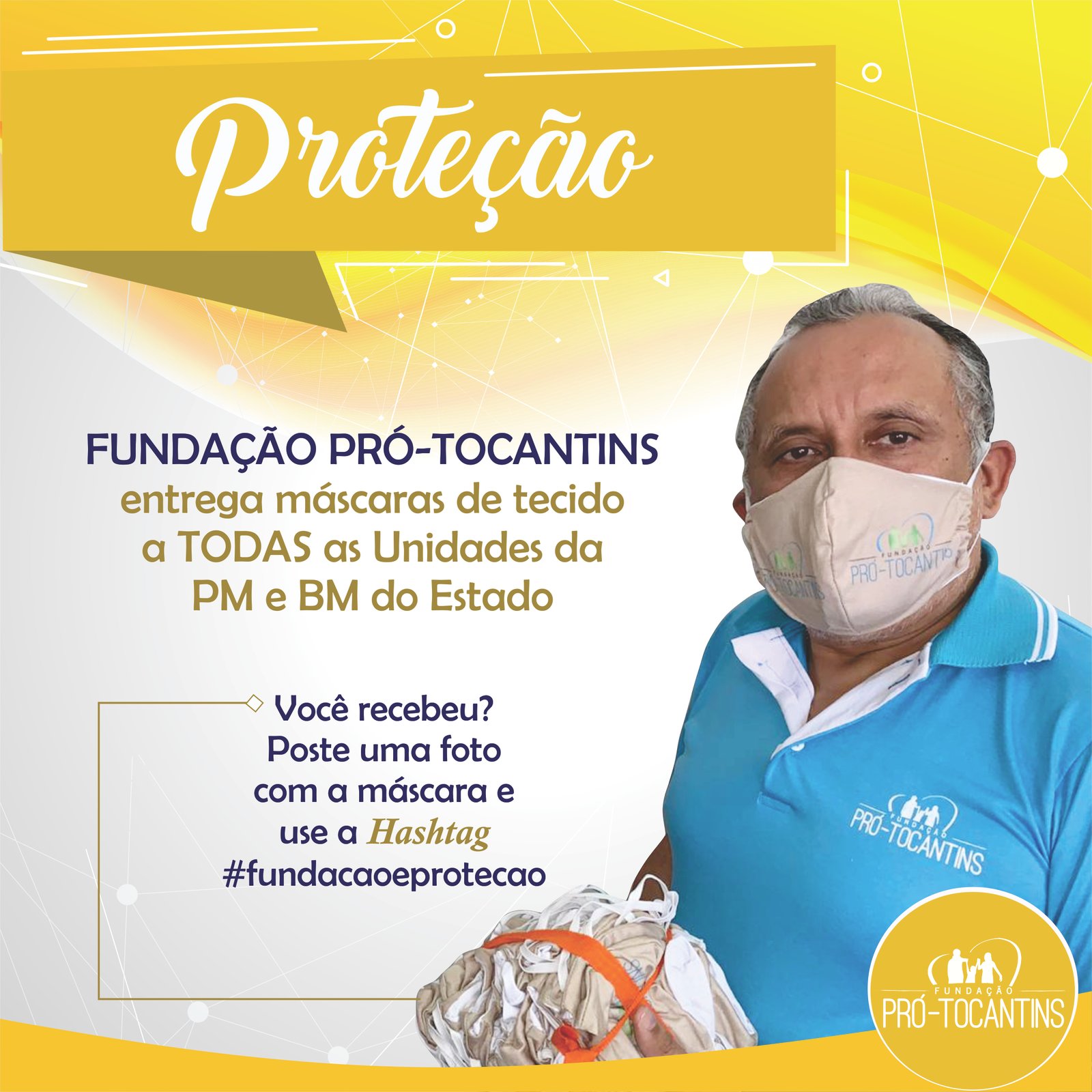 Entrega mais de 1700 máscaras de tecido a todas as unidades da PM e BM