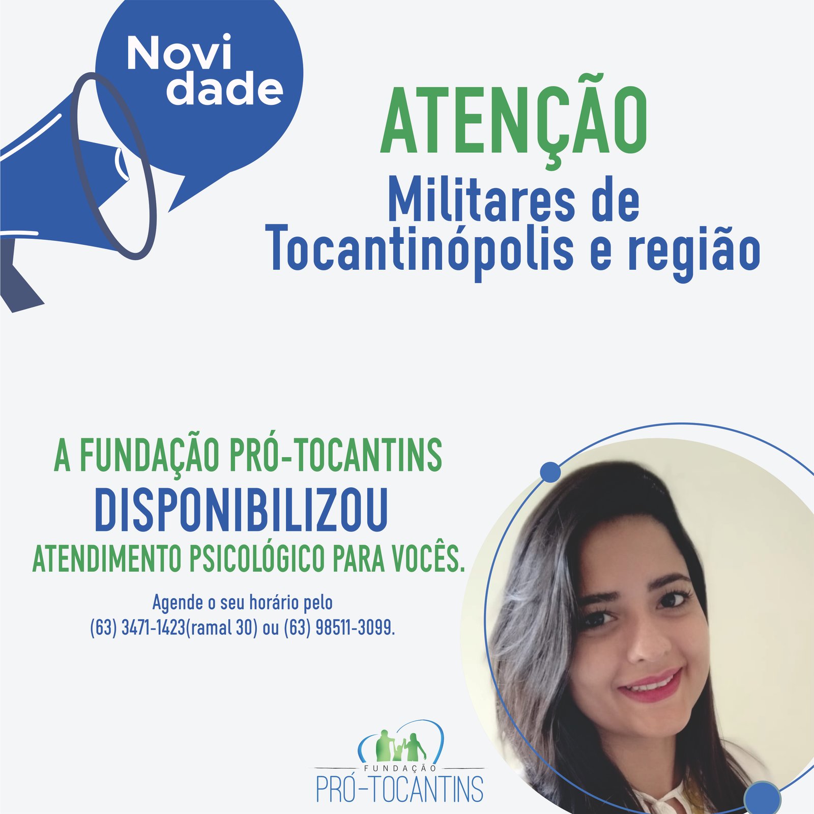 Fundação Pró-Tocantins disponibiliza psicóloga para Tocantinópolis e região